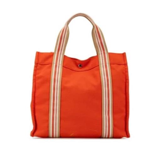 Hermès Vintage Pre-owned Canvas handvskor Orange, Dam