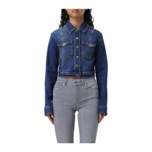 Liu Jo Kort Denimjacka med Slim Fit Blue, Dam