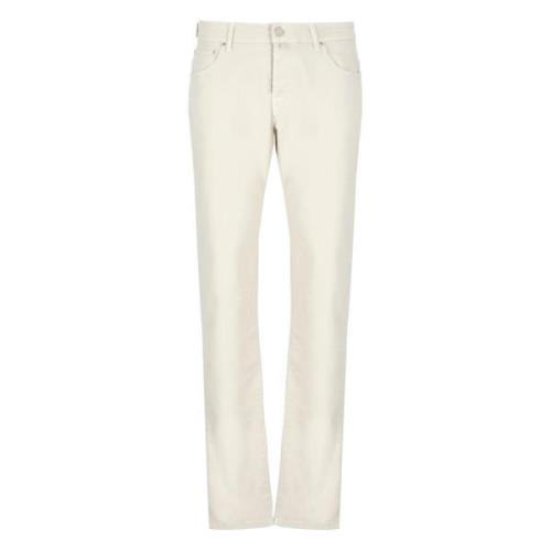 Jacob Cohën Ivory Bomullsjeans med Logopatch Beige, Herr