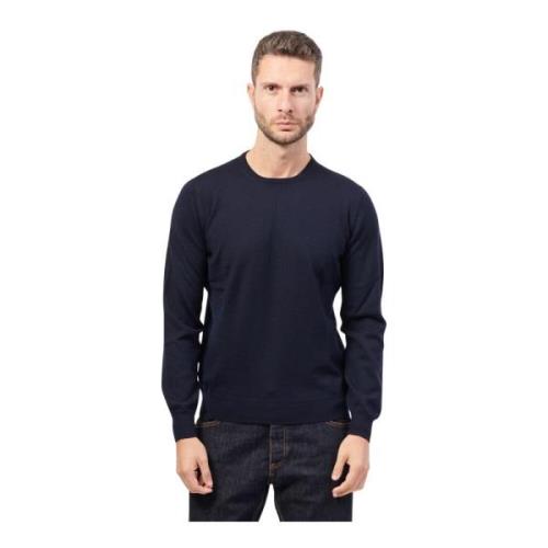 Gran Sasso Blå Merino Tröja Fashion Fit Blue, Herr