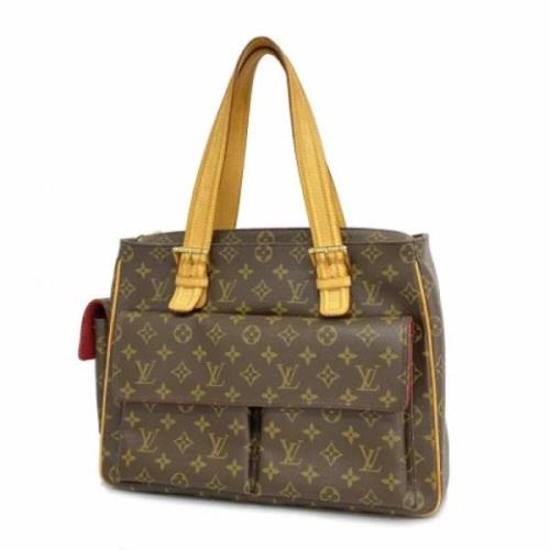 Louis Vuitton Vintage Pre-owned Tyg totevskor Brown, Dam