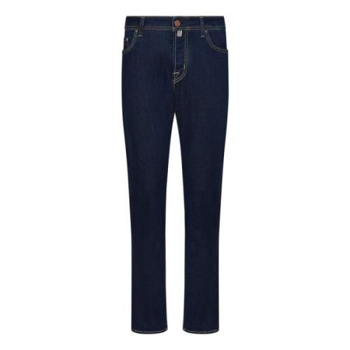 Jacob Cohën Blå Skinny Fit Jeans med Logobroderi Blue, Herr