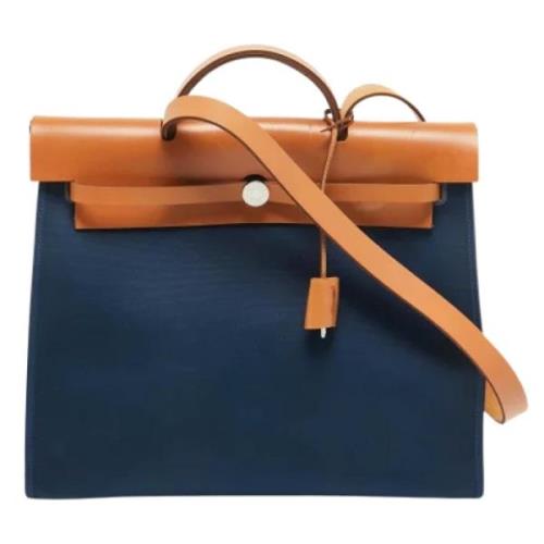 Hermès Vintage Pre-owned Canvas handvskor Blue, Dam