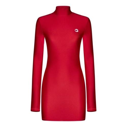 Coperni Röd Turtleneck Klänning med C Logo Red, Dam