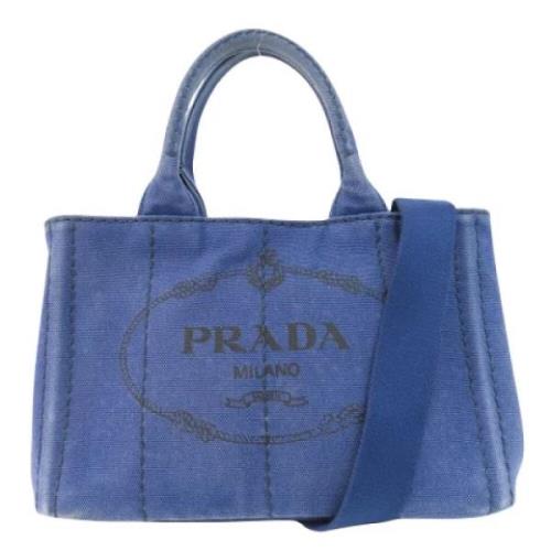 Prada Vintage Pre-owned Canvas prada-vskor Blue, Dam