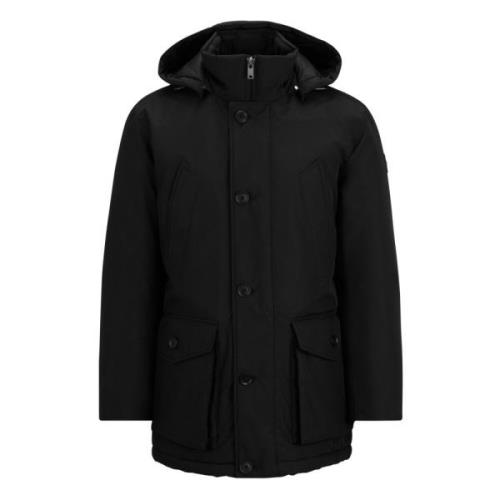 Hugo Boss Herr Orange Parkas i Avslappnad Passform Black, Herr