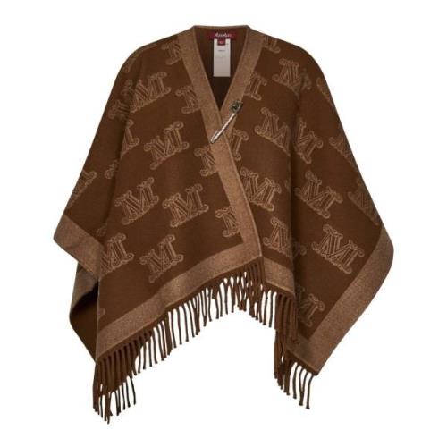 Max Mara Brun ulljacka med fransar Brown, Dam