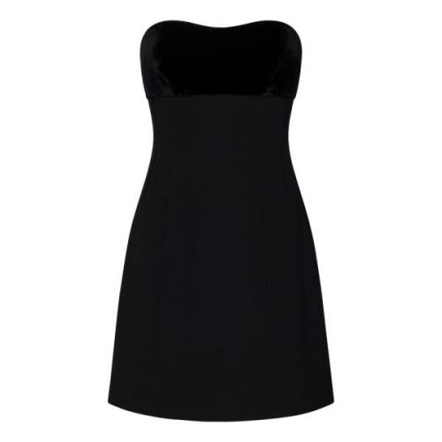 Max Mara Stroppfri Sweetheart Neckline Svart Klänning Black, Dam