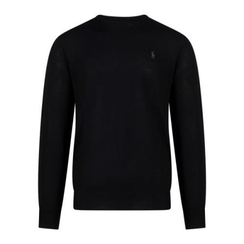 Polo Ralph Lauren Slim Fit Ullstickat Plagg Black, Herr