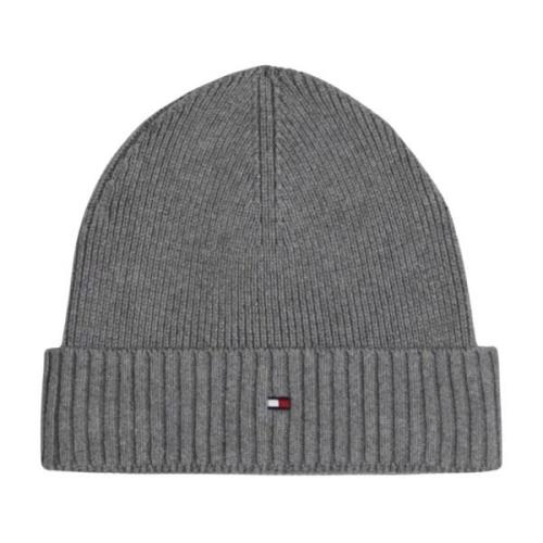 Tommy Hilfiger Pima Bomull Beanie Flag Design Gray, Herr