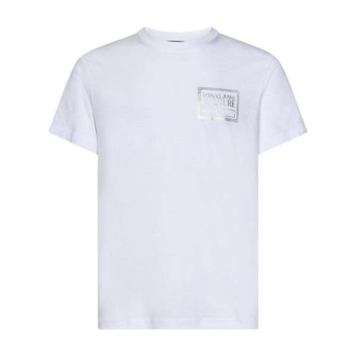 Versace Enfärgad Crewneck T-shirt med präglat logotyp White, Herr