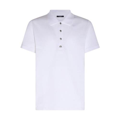 Balmain Vit Polotröja, Modern Stil och Kvalitet White, Herr