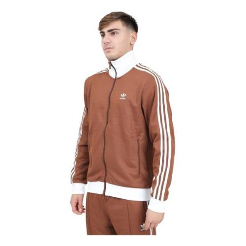 Adidas Originals Klassisk Zip Tröja Brun Herr Brown, Herr