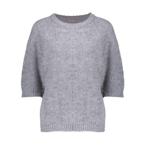 Geisha Pullover med lurex och korta ärmar Gray, Dam