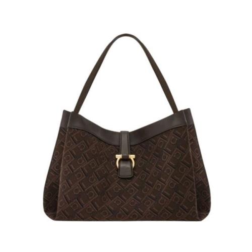 Salvatore Ferragamo Monogram Tote Bag i Brun Brown, Dam