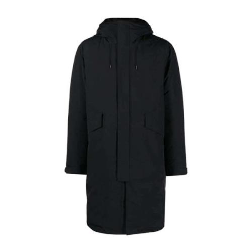 C.p. Company Logo Hooded Parka Black, Herr