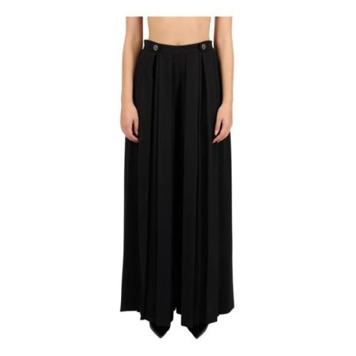 Twinset Wide Leg Crêpe Palazzo Byxor Black, Dam