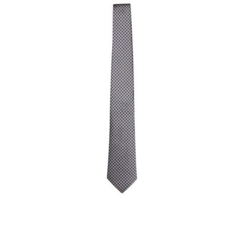 Canali Elegant Cirkel Mönster Slips Gray, Herr