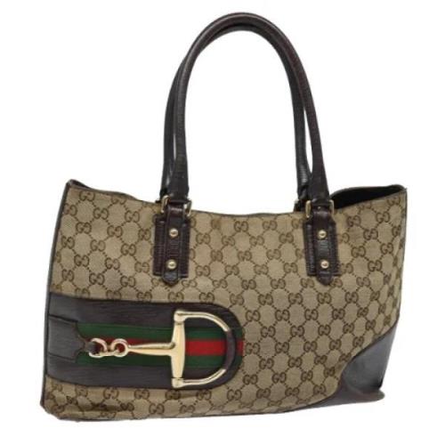 Gucci Vintage Pre-owned Canvas gucci-vskor Beige, Dam