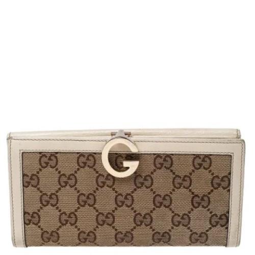 Gucci Vintage Pre-owned Canvas plnbcker Beige, Dam