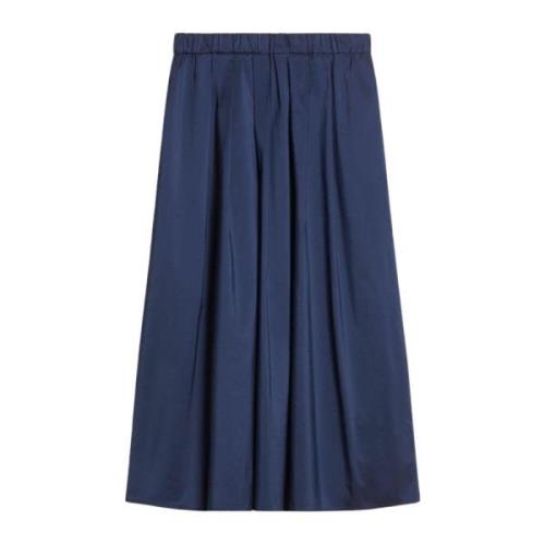 Max Mara Weekend Sidenskjol med framfickor Blue, Dam