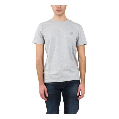 Dondup Jersey T-shirt med broderad bröst Gray, Herr