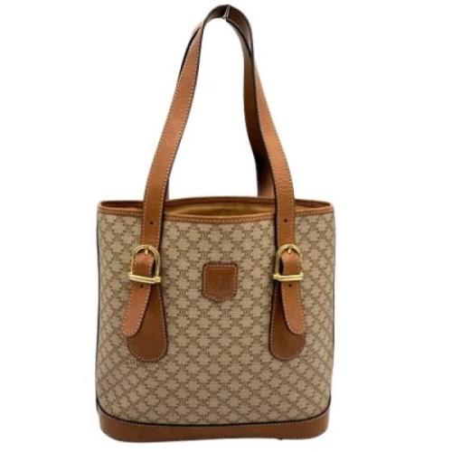 Celine Vintage Pre-owned Canvas axelremsvskor Beige, Dam