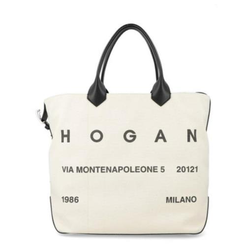 Hogan Canvas Shoppingväska White, Dam