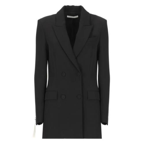 Mar De Margaritas Svart Peak Lapel Blazer Jacka Black, Dam