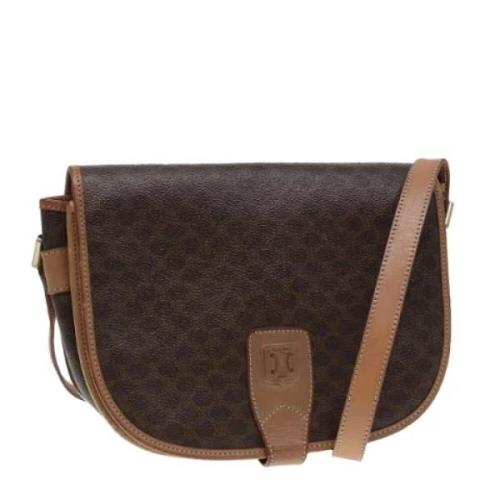 Celine Vintage Pre-owned Canvas axelremsvskor Brown, Dam