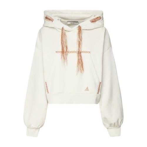 Akep Vit Bomull Oversized Hoodie White, Dam