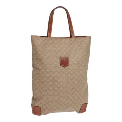 Celine Vintage Pre-owned Canvas handvskor Beige, Dam