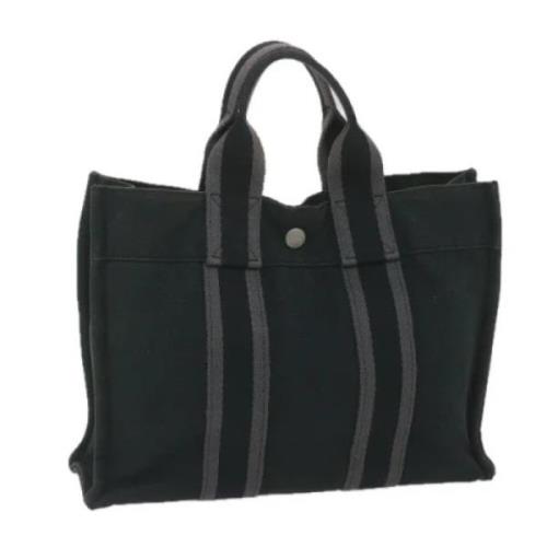 Hermès Vintage Pre-owned Canvas handvskor Black, Dam