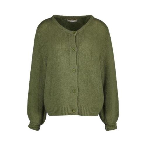 Amélie & Amélie Stickad väst i ljus khaki Green, Dam