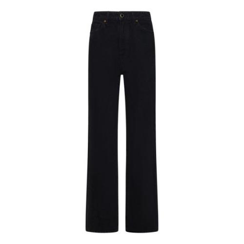 Khaite Svarta höga midje-stovepipe jeans Black, Dam