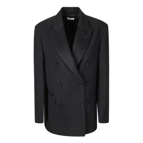 P.a.r.o.s.h. Oversized Peak Lapel Double-Breasted Jacket Black, Dam