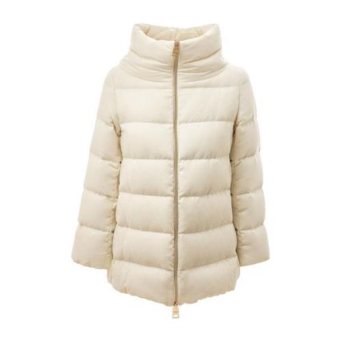 Herno Vadderad Viskos Parka White, Dam