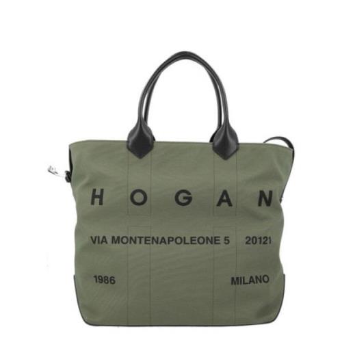 Hogan Canvas Shoppingväska Green, Dam