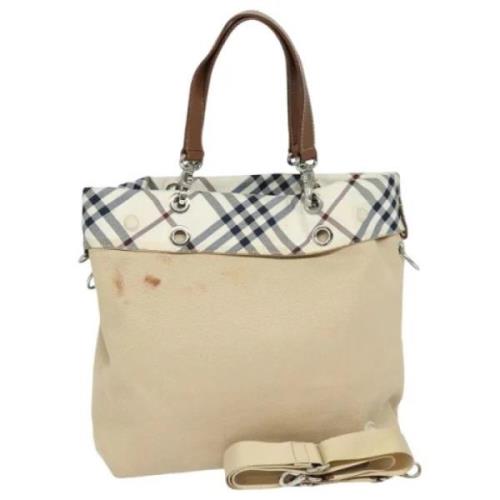 Burberry Vintage Pre-owned Canvas axelremsvskor Beige, Dam