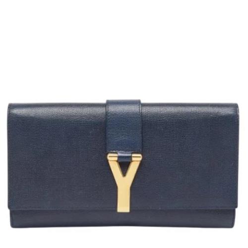 Yves Saint Laurent Vintage Pre-owned Laeder kuvertvskor Blue, Dam