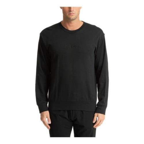 Calvin Klein Enfärgad Logo Broderad Nattkläder Sweatshirt Black, Herr