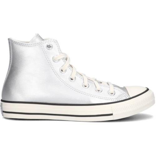 Converse Silver Hi-Top Sneakers Chuck Taylor Gray, Dam