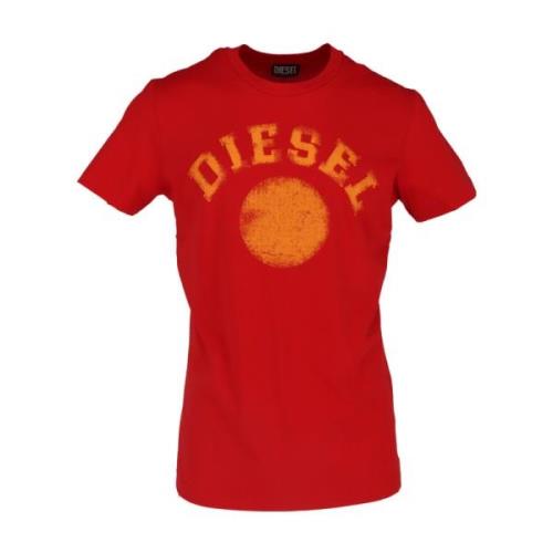 Diesel Klassisk Herr T-shirt Vår/Sommar Bomull Red, Herr