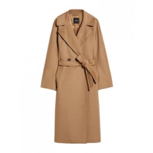 Max Mara Beige Dubbelknäppt Kappa Brown, Dam