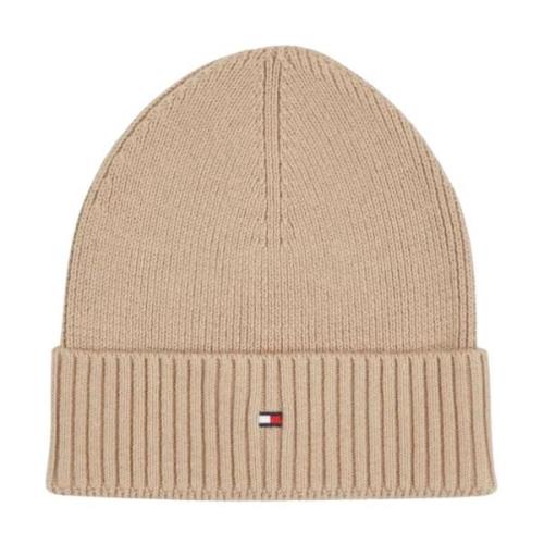 Tommy Hilfiger Flag Pima Cotton Beanie Beige, Herr