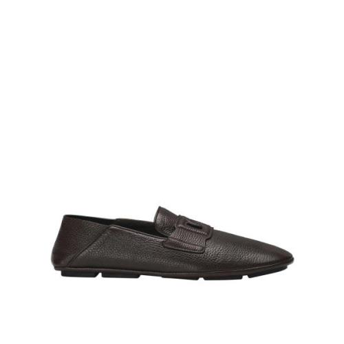 Dolce & Gabbana Läder Logo Loafers Brown, Herr