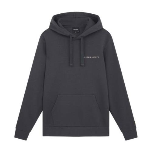 Lyle & Scott Broderad Hoodie - Klassisk Stil Gray, Herr