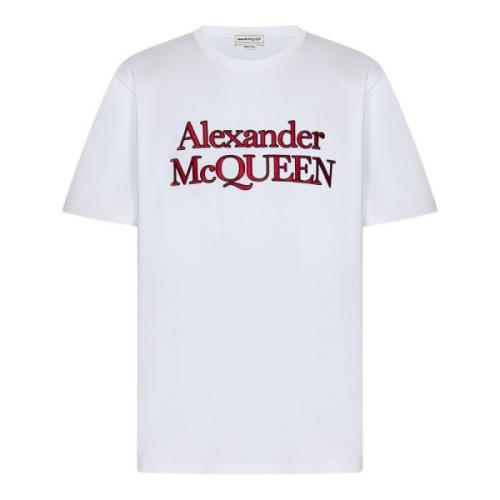 Alexander McQueen Vit Loose-Fit Bomull T-shirt White, Herr