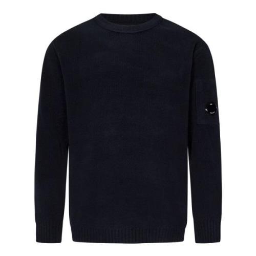 C.p. Company Blå Crew Neck Sweater Aw24 Blue, Herr