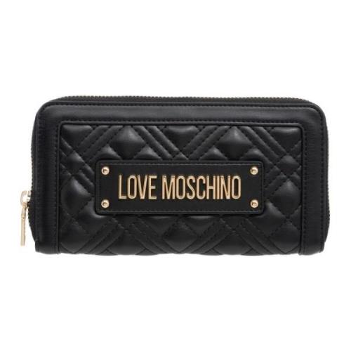 Love Moschino Plånbok med dragkedja, logotyp och kortplatser Black, Da...